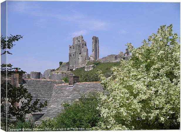 Corfe Castle Canvas Print by Mike Streeter