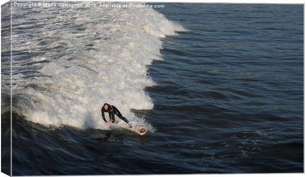  Riding The Surf Canvas Print by Marie Castagnoli