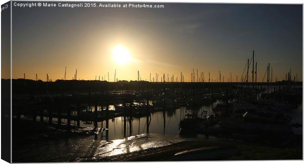  Mast's At Sunrise Canvas Print by Marie Castagnoli