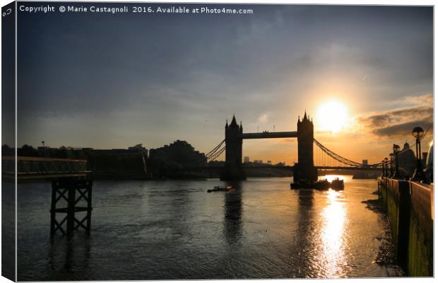 Thames At Sunset  Canvas Print by Marie Castagnoli