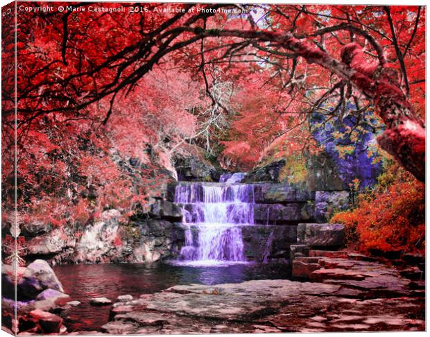 Enchanted water fall Canvas Print by Marie Castagnoli