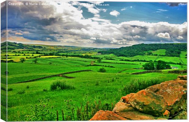 From Yorkshire Stone To Yorkshire Green Lands Canvas Print by Marie Castagnoli
