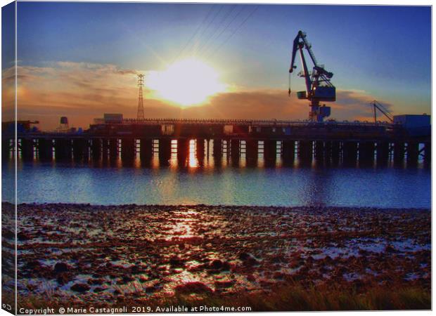 Industrial Thames Canvas Print by Marie Castagnoli