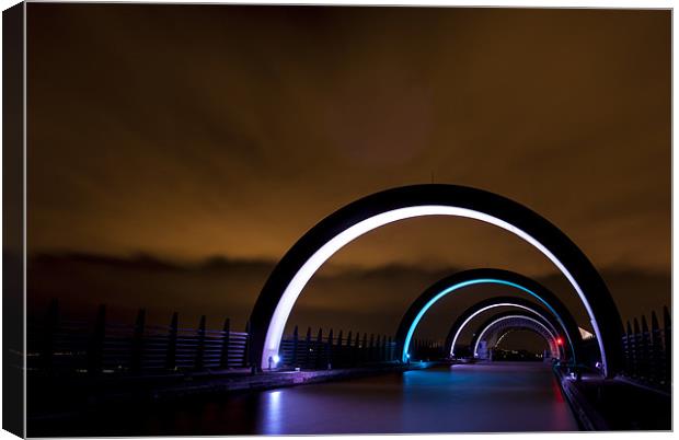 The Falkirk Wheel arches Canvas Print by Ian Potter