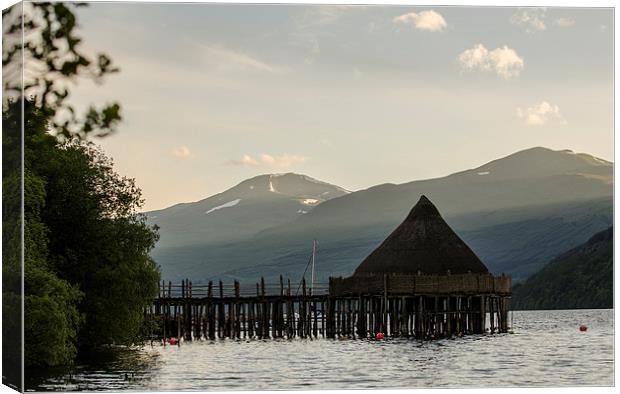 The Crannog on Loch Tay, Kenmore Canvas Print by Ian Potter