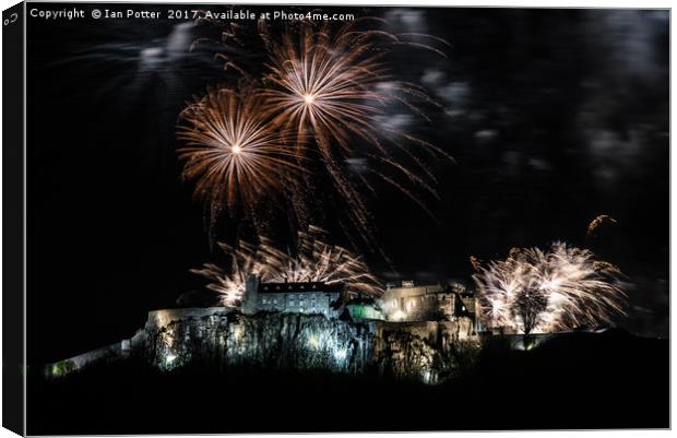 Stirling Castle Firework Hogmanay Canvas Print by Ian Potter