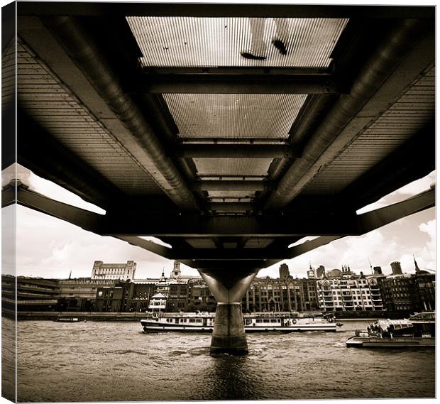 Man on Bridge Canvas Print by Paula Puncher