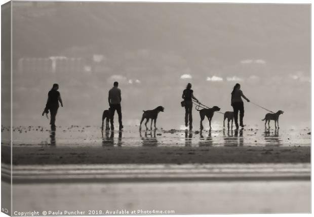 five dogs Canvas Print by Paula Puncher