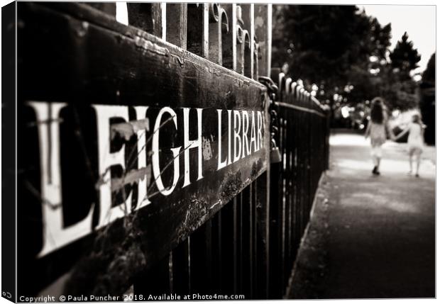 Leigh Library Canvas Print by Paula Puncher