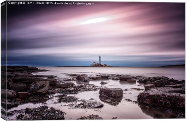  Streaking past St Mary's Lighthouse Canvas Print by Tom Hibberd