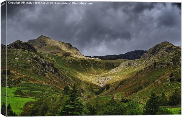 Langdale Pikes Canvas Print by Mary Fletcher