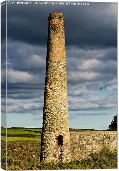 Cornish tin mine chimney Canvas Print by Mary Fletcher