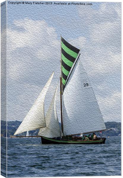 Irene - Falmouth - Working Boat Canvas Print by Mary Fletcher