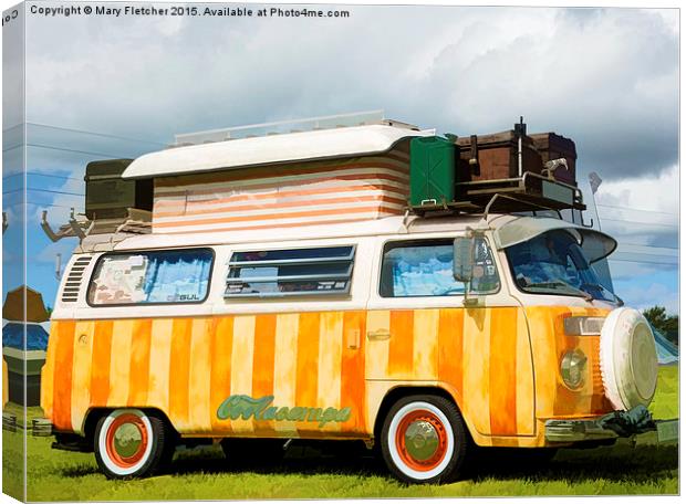  Colourful VW Canvas Print by Mary Fletcher