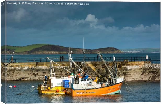 Mevagissey Fishing Boats Canvas Print by Mary Fletcher