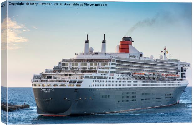 Queen Mary 2 Canvas Print by Mary Fletcher