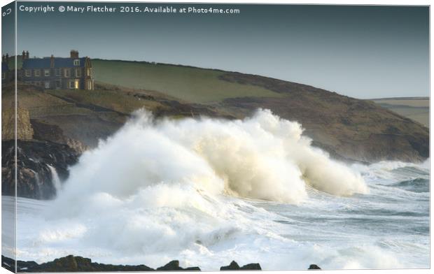 Porthleven Storm Canvas Print by Mary Fletcher