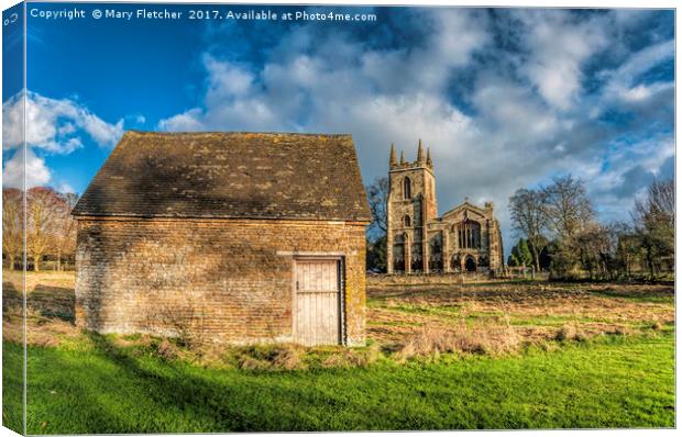 Church of St Mary, Canons Ashby Canvas Print by Mary Fletcher