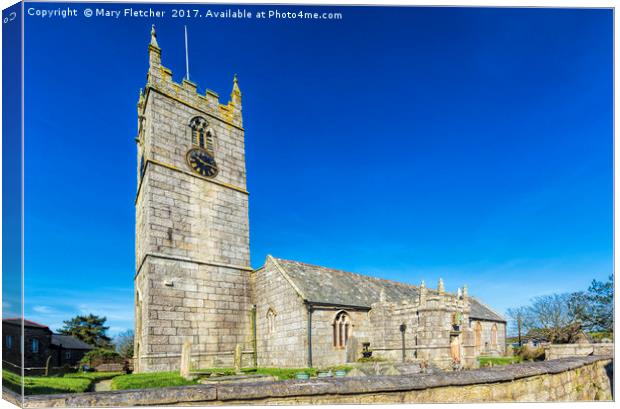St Just Church Penwith Canvas Print by Mary Fletcher