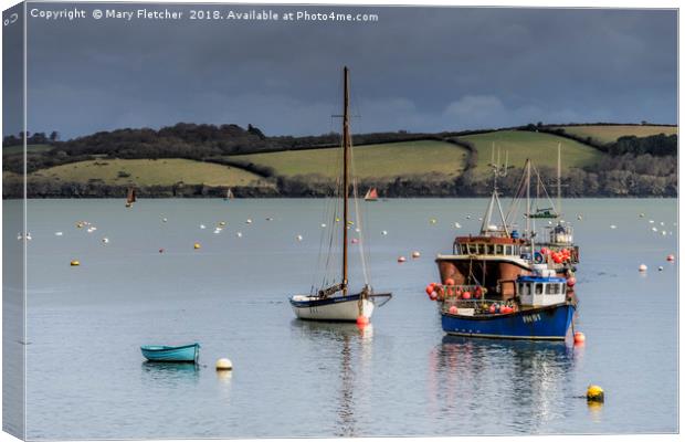 Mylor Fishing Boats Canvas Print by Mary Fletcher
