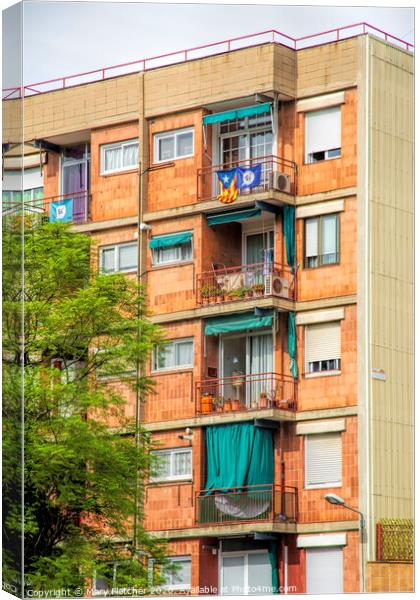 Balconies of Barcelona Canvas Print by Mary Fletcher