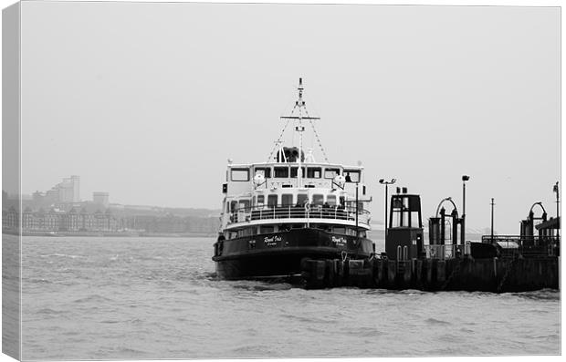 Ferry Across The Mersey Canvas Print by James  Hare