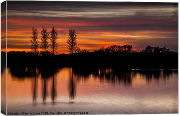 Abberton Reservoir, Sunset Canvas Print by barry jones