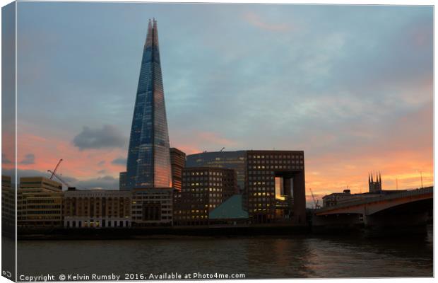 sunset shard Canvas Print by Kelvin Rumsby
