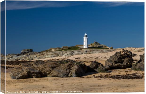 godrevy lighthouse Canvas Print by Kelvin Rumsby