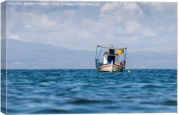 Greek fishing boat Canvas Print by Kelvin Rumsby