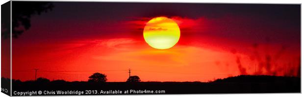 Beautiful Red Sunset Canvas Print by Chris Wooldridge
