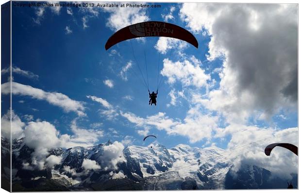 Mont Blanc Gliders Canvas Print by Chris Wooldridge