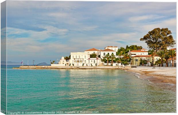 The town of Spetses island, Greece Canvas Print by Constantinos Iliopoulos
