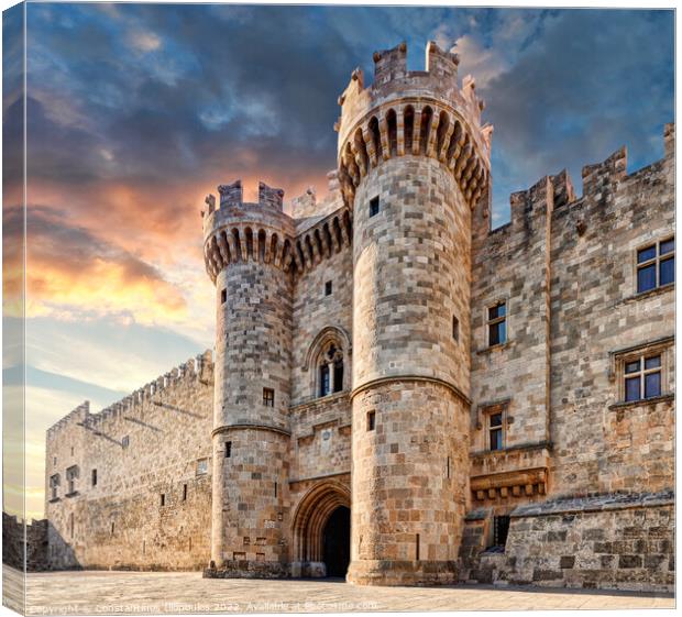 The Palace of the Grand Master in Rhodes, Greece Canvas Print by Constantinos Iliopoulos