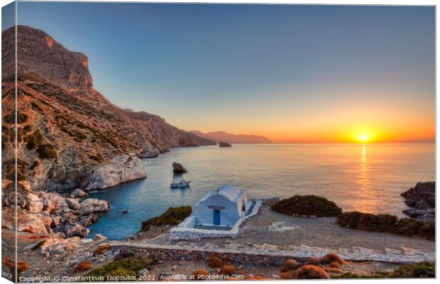 The sunrise from Agia Anna in Amorgos, Greece Canvas Print by Constantinos Iliopoulos