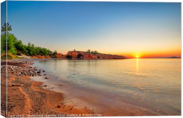 The sunrise at the beach Kokkinokastro of Alonissos, Greece Canvas Print by Constantinos Iliopoulos
