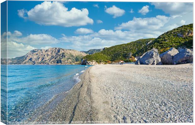 The beach Chiliadou in Evia island, Greece Canvas Print by Constantinos Iliopoulos