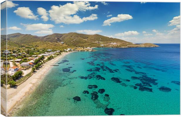 Flambouria beach of Kythnos, Greece Canvas Print by Constantinos Iliopoulos