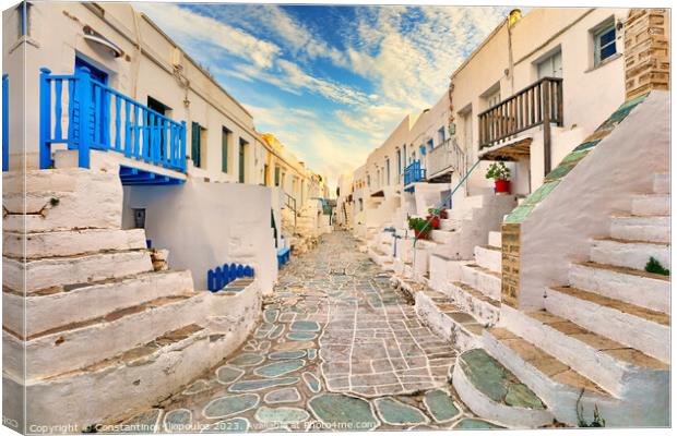 Castro is a medieval settlement in Chora of Folegandros island,  Canvas Print by Constantinos Iliopoulos