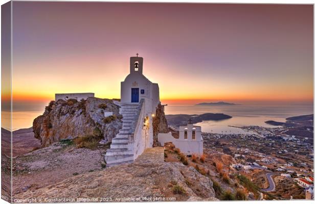 The sunrise from Agios Konstantinos and Agios Ioannis the Theolo Canvas Print by Constantinos Iliopoulos