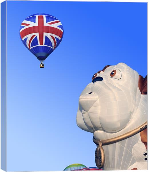 Surprised dog and balloon Canvas Print by Peter Cope