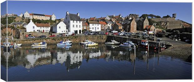 Crail Harbour reflections Canvas Print by Peter Cope