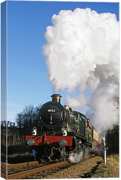 Steam loco displays a full head of steam Canvas Print by Ian Duffield