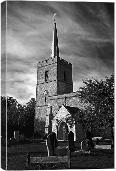 A moody shot of Cottered Church Canvas Print by Ian Duffield