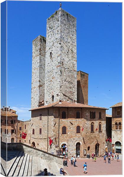 Fascinating San Gimignano towers Canvas Print by Ian Duffield