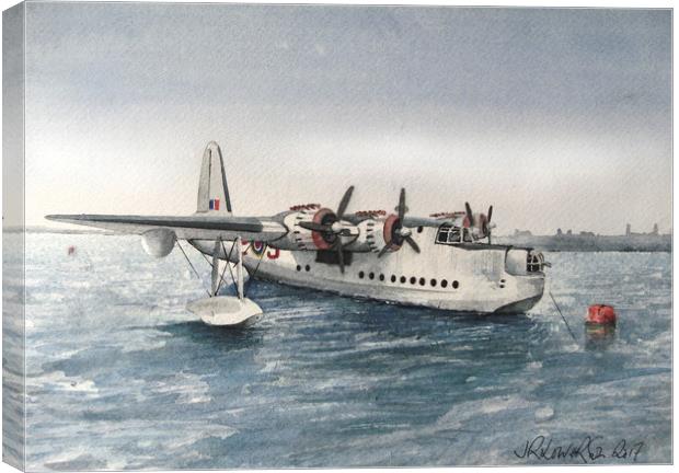 Short Sunderland Flying Boat Canvas Print by John Lowerson