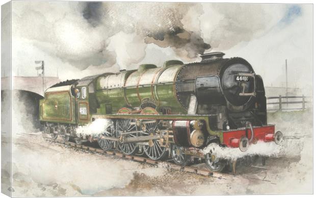  Painting of 46100 Royal Scot Canvas Print by John Lowerson
