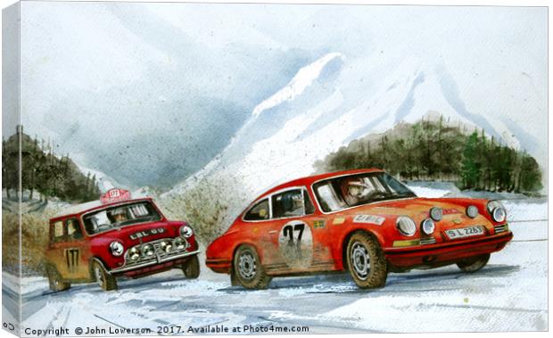 A moment in 1967 The Monte Carlo RAlly Canvas Print by John Lowerson