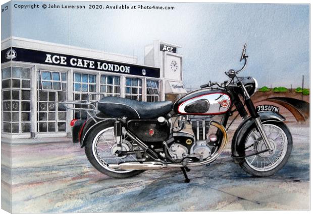Matchless and the ACE Cafe Canvas Print by John Lowerson