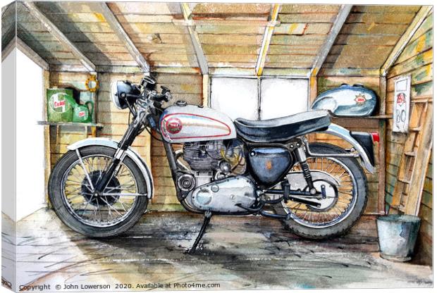 A Goldie in the Shed Canvas Print by John Lowerson